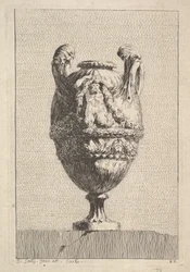 Vase with a Male Siren Holding up a Garland, from: Vases