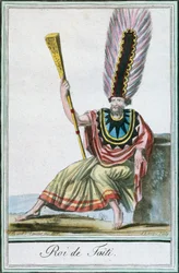 King of Tahiti, Society Islands, from Encyclopedie des Voyages