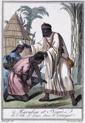 Marabou of Saint Louis Island, Senegal - in Encyclopedia of Voyages by Grasset Saint Sauveur, ed. Paris 1796