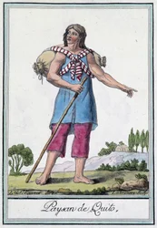 Peasant of Quito (Ecuador) - in Encyclopedia of Travels by Grasset St Sauveur, ed. 1796