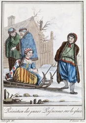 Recreation of Young Russians on a Sledge (Russians) - in 
