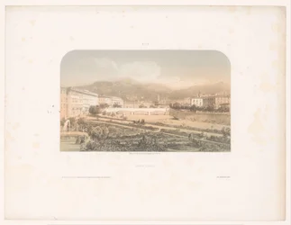 View of the Public Garden and the Pont-Neuf in Nice