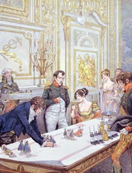 Napoleon (1769-1821) and his wife Josephine (1763-1814) Preparing the Coronation, illustration from 