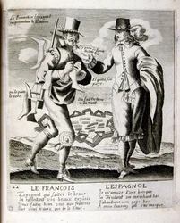 17th Century Engraved Illustration from a Collection of Proverbs