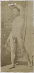 Study of a Male Nude Model, Standing Upright and Seen from the Front, in the Studio of Jacques de Lalaing