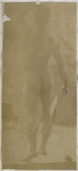 Study of a Male Nude Model, Standing and Seen from the Back, in the Studio of Jacques de Lalaing