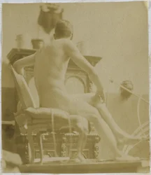 Study of a Male Nude Model, Sitting on a Fauteuil, in the Studio of Jacques de Lalaing
