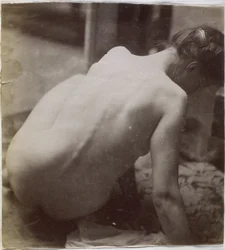 Study of a Female Nude Model, Seen from the Back, in the Studio of Jacques de Lalaing, Preliminary Study for Element for a Fountain in Musee des Beaux Arts, Tournai and for Circular Fountain