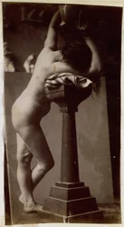 Study of a Female Nude Model, Seen from the Side, in the Studio of Jacques de Lalaing, Preliminary Study for Circular Fountain