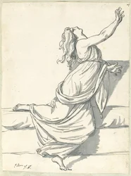 A Distraught Woman with Her Head Thrown Back
