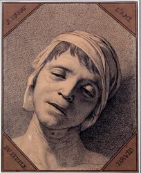 Study from nature of the head of Jean-Paul Marat (1763-1793), assassinated on 13/07/1793. 0.27 x 0.21 m, Versailles, Musée du Château