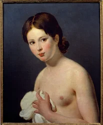 Portrait of a young girl. Painting by Jacques Louis David (1748-1825)