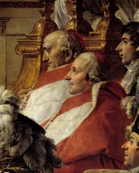 The Rite of Napoleon. Detail depicting the Cardinals and Jean Baptiste Jules Bernadotte (1763-1844) during the consecration of Emperor Napoleon I Bonaparte and coronation of Empress Josephine at Notre-Dame de Paris on December 2