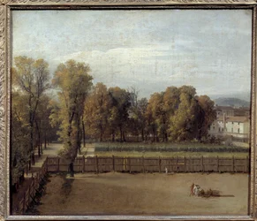 View of the Luxembourg Garden in Paris. Painting by Louis David. 1794