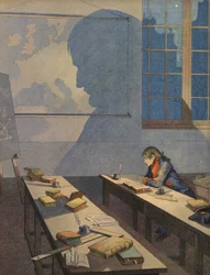 The young Napoleon Bonaparte studying