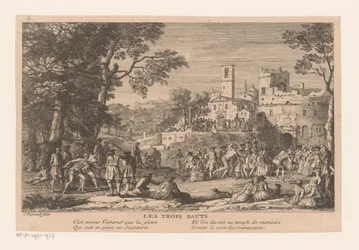 Landscape with Group of People Watching a Long Jump Competition