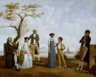 Family Portrait in Front of a Harbor