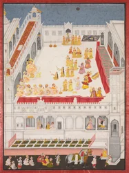 Maharana Jagat Singh Attending the Raslila