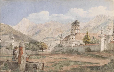 View of Stams Abbey in Tyrol