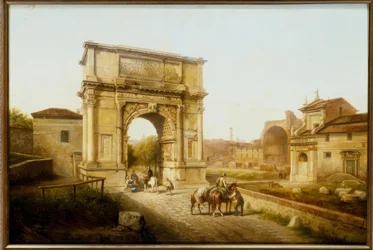 Rome, Arch of Titus / Painting by Jakob Alt, 19th Century