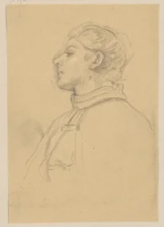 Young Woman, Slightly Viewed from Below to the Left
