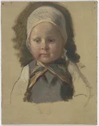 Small Child with a White Cap