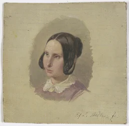 Head of a Girl with a Biedermeier Hairstyle