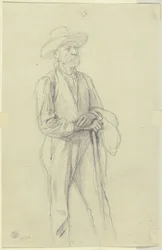 Peasant with hat and walking stick