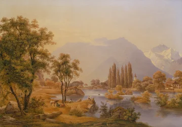 A View of the River Aare and Interlaken with the Church of the Cloister