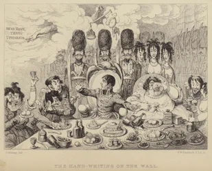 The Hand-writing on the Wall: parody on Belshazzar