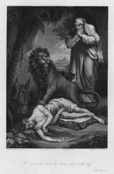 The Disobedient Prophet, I Kings XIII, 28 (engraving)