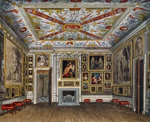 Meeting room, Engraving from The History of the Royal Residences