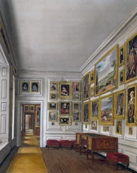 Withdrawing Room of Queen, Engraving by William James Bennett, From The History of the Royal Residences