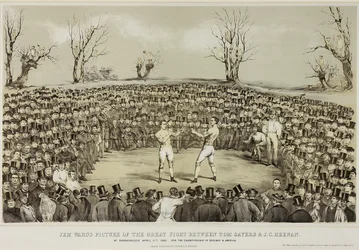 The Great Fight Between Tom Sayers and J.C. Heenen at Farnborough