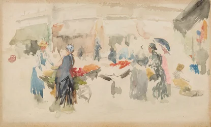 Flower Market: Dieppe, 1885