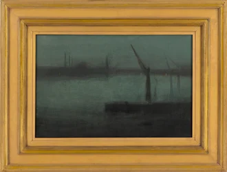 Nocturne: Blue and Silver--Battersea Reach, 1870-1875
