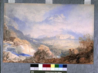 Valley Of The Rhone With The City And Citadel Of Sion, In Switzerland