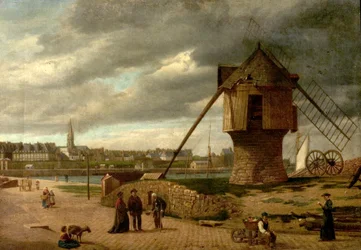 Landscape with a Windmill, St Malo, France