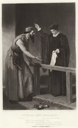 Portia and Shylock, Merchant of Venice, Act IV, Scene I