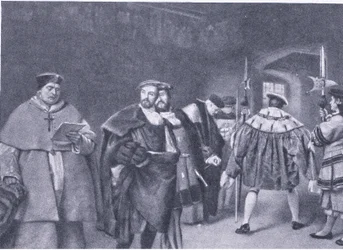 Dismissal of Cardinal Wolsey by King Henry VIII, from Cassell