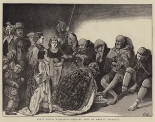 Royal Humility, washing Beggars