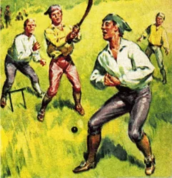 Early cricket with two stumps