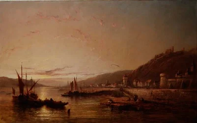 Fishing Boats at Sunset