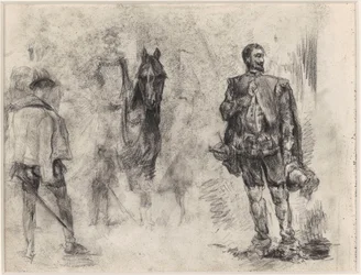 Spaniard Seen from Behind, Horseman and Spaniard with One Raised Finger