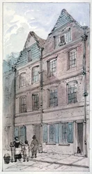 Houses in Blackhorse Alley, Fleet Street, City of London