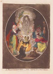 A Phantasmagoria: Scene - Conjuring up an Armed Skeleton, pub. 1803