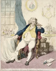A Voluptuary under the Horrors of Digestion, published by Hannah Humphrey in 1792