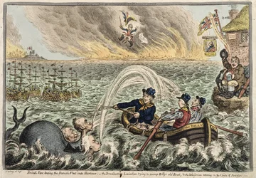 British Tars towing the Danish Fleet into Harbour, or The Broadbottom Leviathan trying to swamp Billy