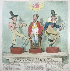 Les Trois Magots, published by Hannah Humphrey in 1791