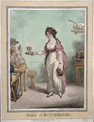 Mary of Buttermere, sketched from life in July 1800, published by Hannah Humphrey in 1802